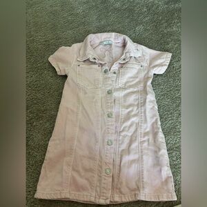 Zara kids pink denim snap button dress 6